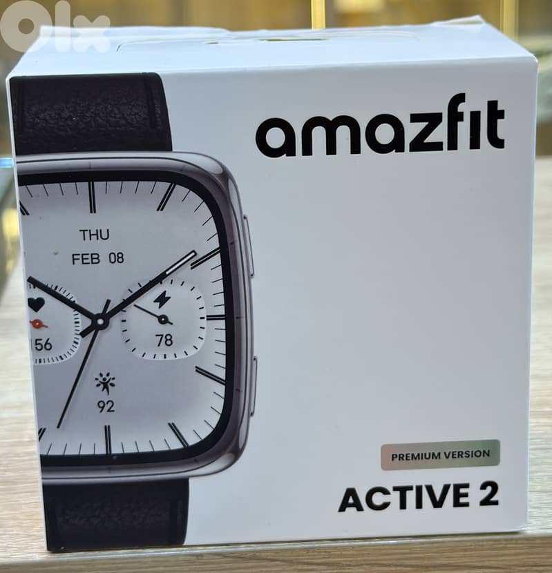 Amazfit Active 2 premium version Square Black Leather 0