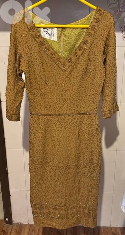 VINTAGE Dress فستان مطرّز بالخرز 1950