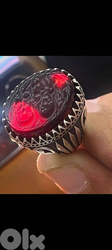 Silver Agate 'Aqeeq' Ring 1
