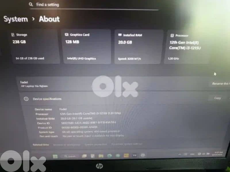 250$ HP laptop 4