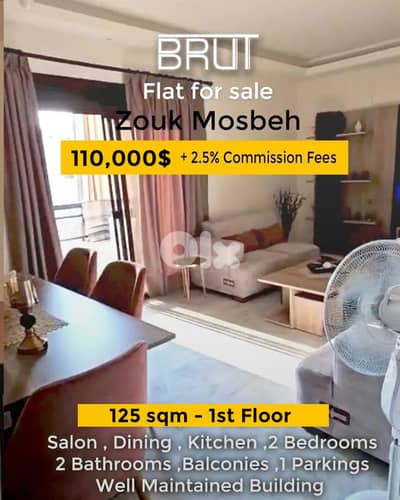 125 sqm Apartment for sale in zouk mosbeh - 2 mn to moulin d'or