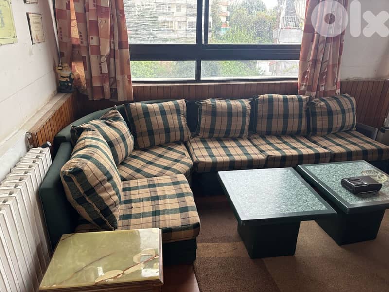 L-shaped sofa 3+1+corner 0