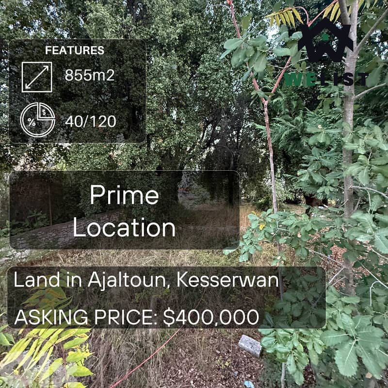 Land for sale in Ajaltoun ارض للبيع في منطقة عجلتون 0