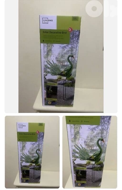 Home Solar Decorative Bird Height 86cm Green Peacock 1