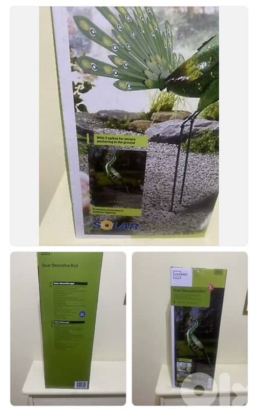 Home Solar Decorative Bird Height 86cm Green Peacock 2