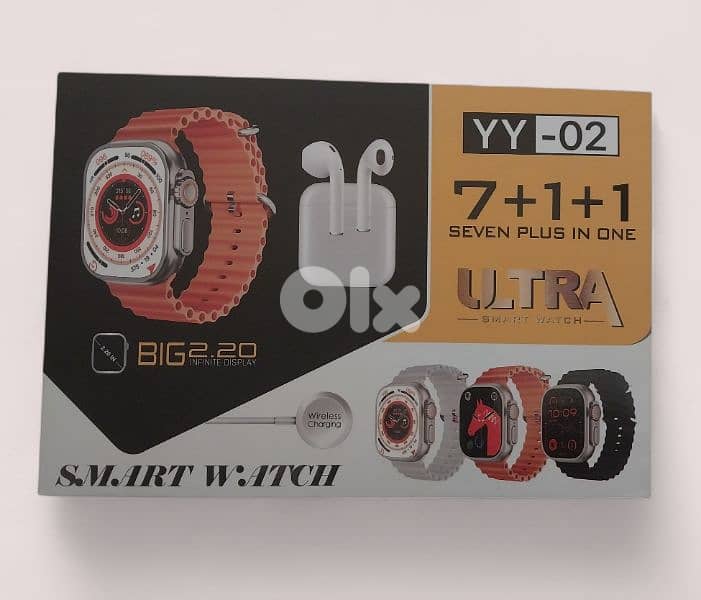 smartwatch+wireless bluetooth earphones+bands سماعات بلوتوث+ساعة ذكية 2