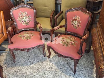 antique handmade aubisson armchairs