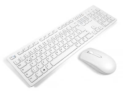 Dell White Keyboard and Mouse – Perfect for Office or Home Use