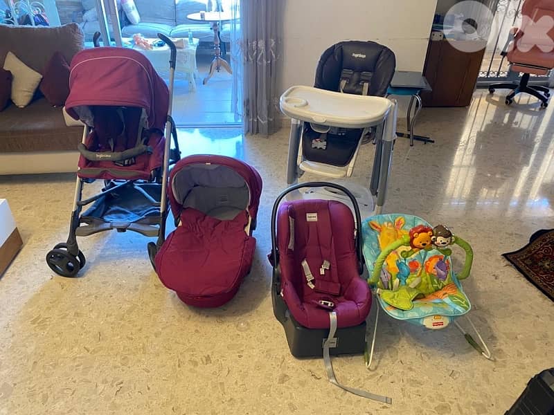 High chair, stroller, car seat…. 3