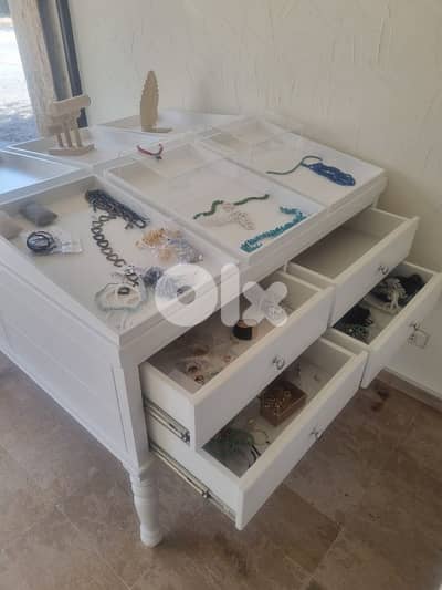 2 tables for jewelry display