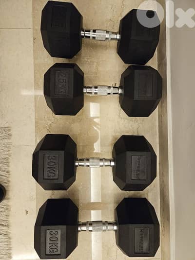 Dumbbells Hex Rubber 25 & 30 kg