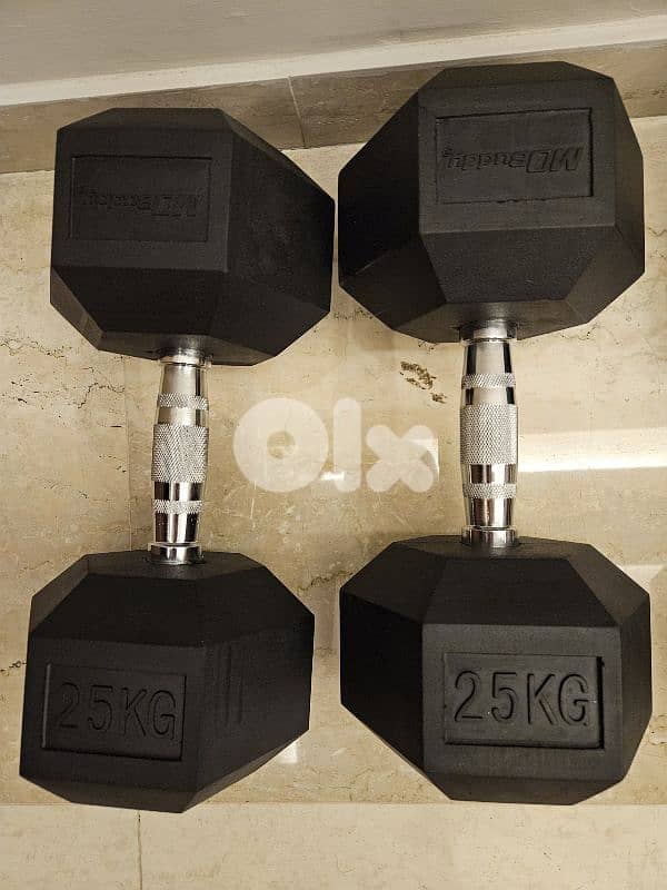 Dumbbells Hex Rubber 25 & 30 kg 1