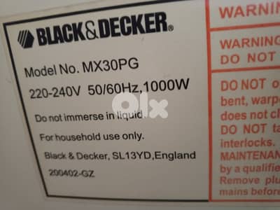 Micro wave (black & decker) 1000 wat