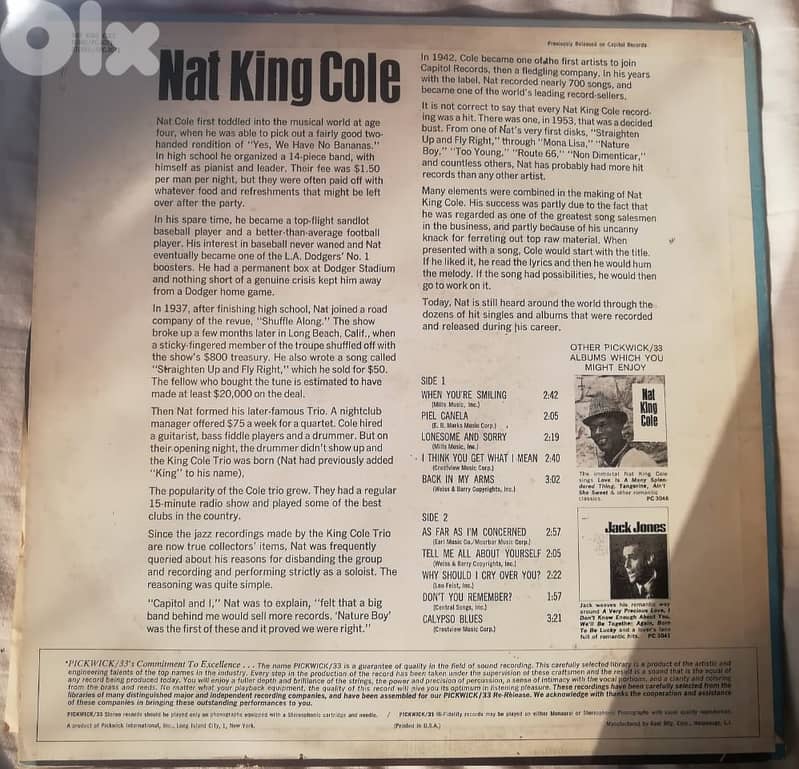 Nat King Cole – When You're Smiling vinyl album 1