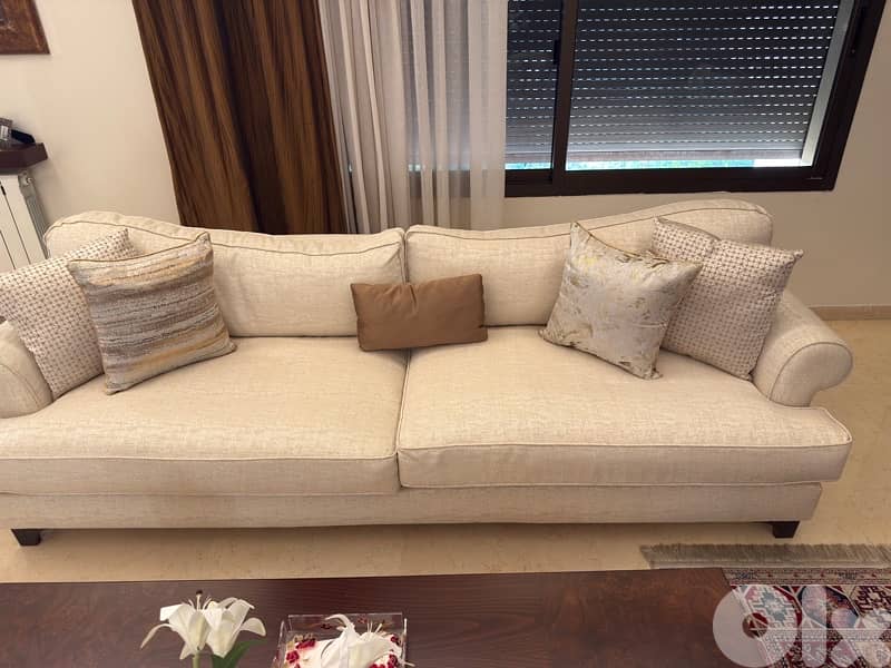 beautiful luxury custom made luxury premium sofa white with 5 cushion 0