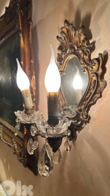 set console + painting + 2 lamps 2