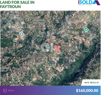 Prime Land+mountain view 4sale in Faytroun - أرض للبيع في فيطرون