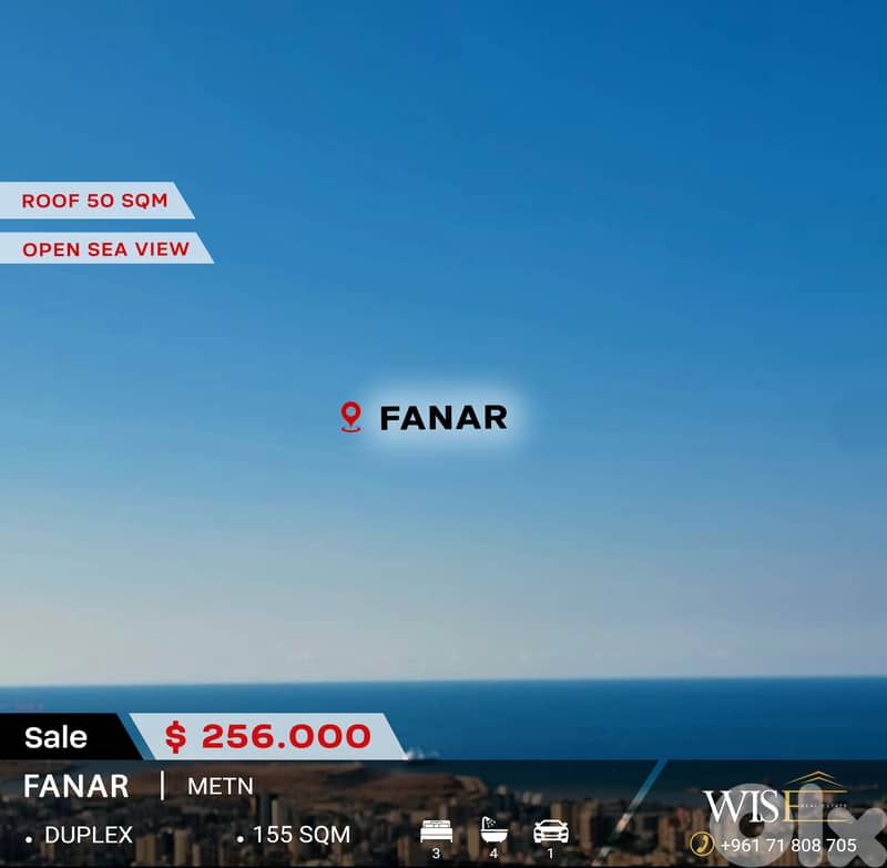 Stunning 155 SQM Duplex for SALE in Fanar With an Open Sea View! 0