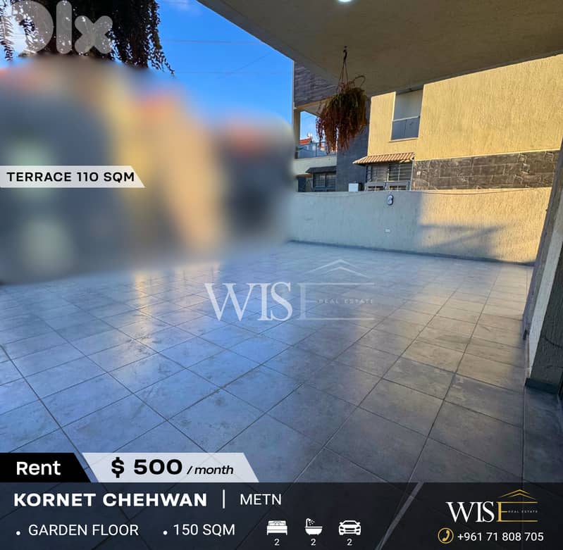 Stunning 150 SQM Garden Floor for RENT in Cornet Chehwan! 0