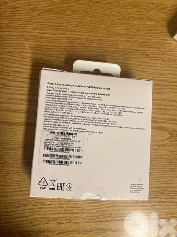 ORIGINAL Samsung Charger 45Watts (opened but not used) 1