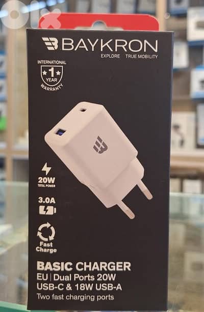 BAYKRON BASIC CABLE 1.2M USB-C TO LIGHTNING 20W 2.4A