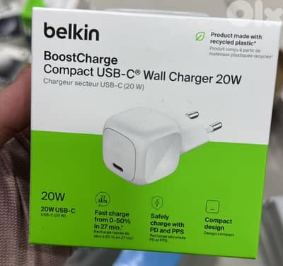 Belkin boostcharge 20w compact usb-c wall charger with pps