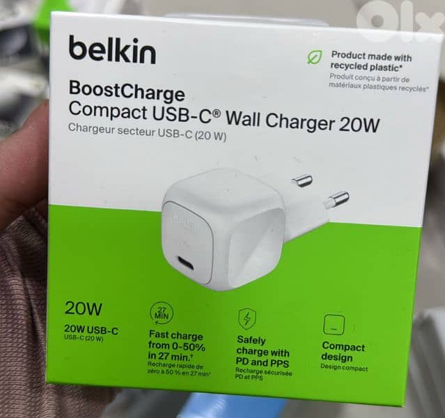 Belkin boostcharge 20w compact usb-c wall charger with pps 0