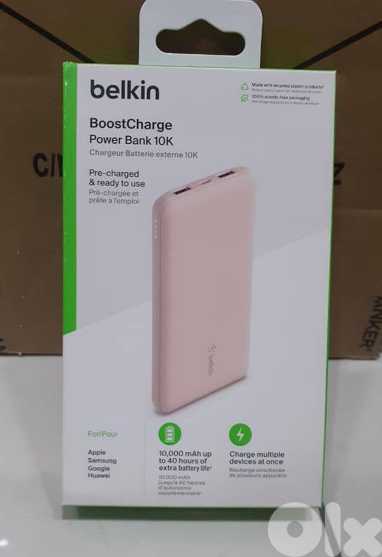 Belkin boostcharge power bank 10k 15w pink 0