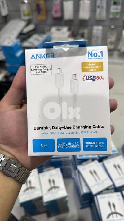 Anker 322 Usb-c To Usb-c Cable 3ft 60w white (Braided)