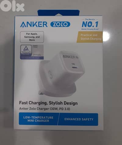 Anker Zolo Charger (30w,pd3.0) 3 pin white