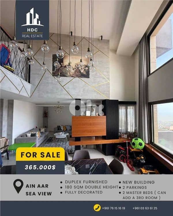Ain Aar Double height 180 sqm Duplex with open sea view 0
