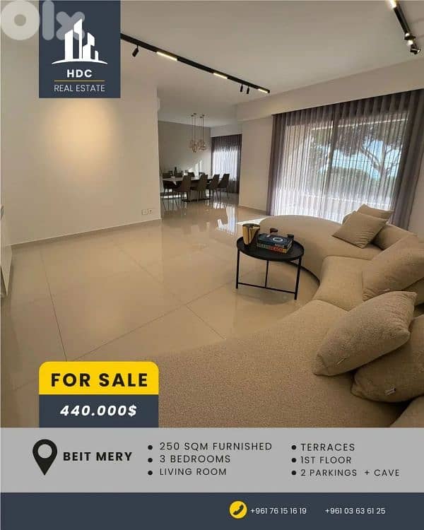 Beit Mery high end fully furnished 225 sqm + 75 sqm Terraces 0