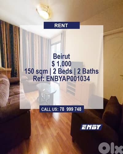 Apartment for Rent in Hamra | Fully Furnished|Calm Area|Prime Location