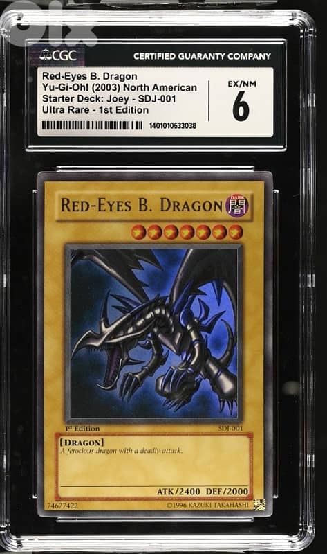 Yu-Gi-Oh! Red Eyes B. Dragon SDJ Ultra Rare 1st Ed. CGC 6 Yugioh 0