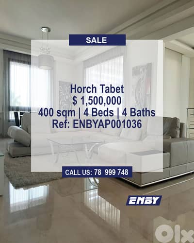 Apartment for Sale in Horsh Tabet | New Bldg| Prime Location|Furnished