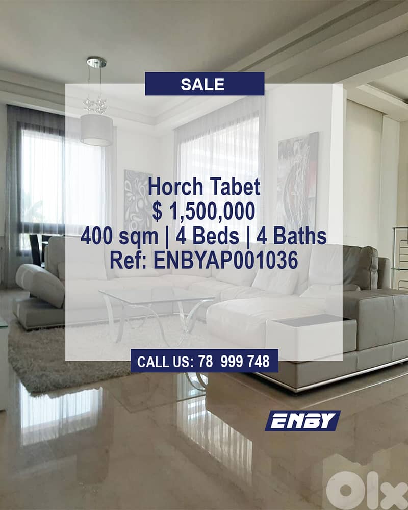 Apartment for Sale in Horsh Tabet | New Bldg| Prime Location|Furnished 0