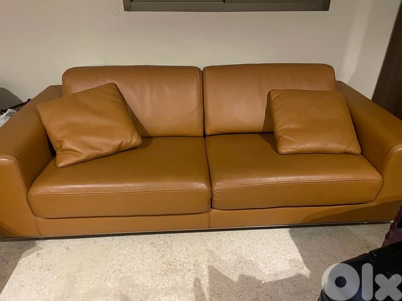 2 leather sofas 1