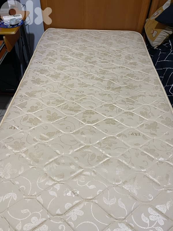 pure wooden bed with mattress and 2 drawers 4