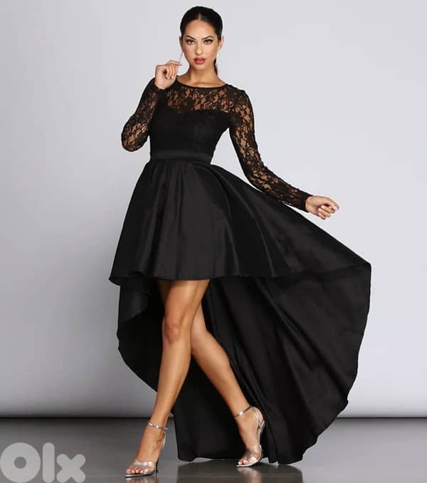 Black Tamia Lace Drama Dress 2