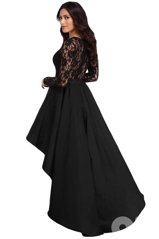 Black Tamia Lace Drama Dress 5