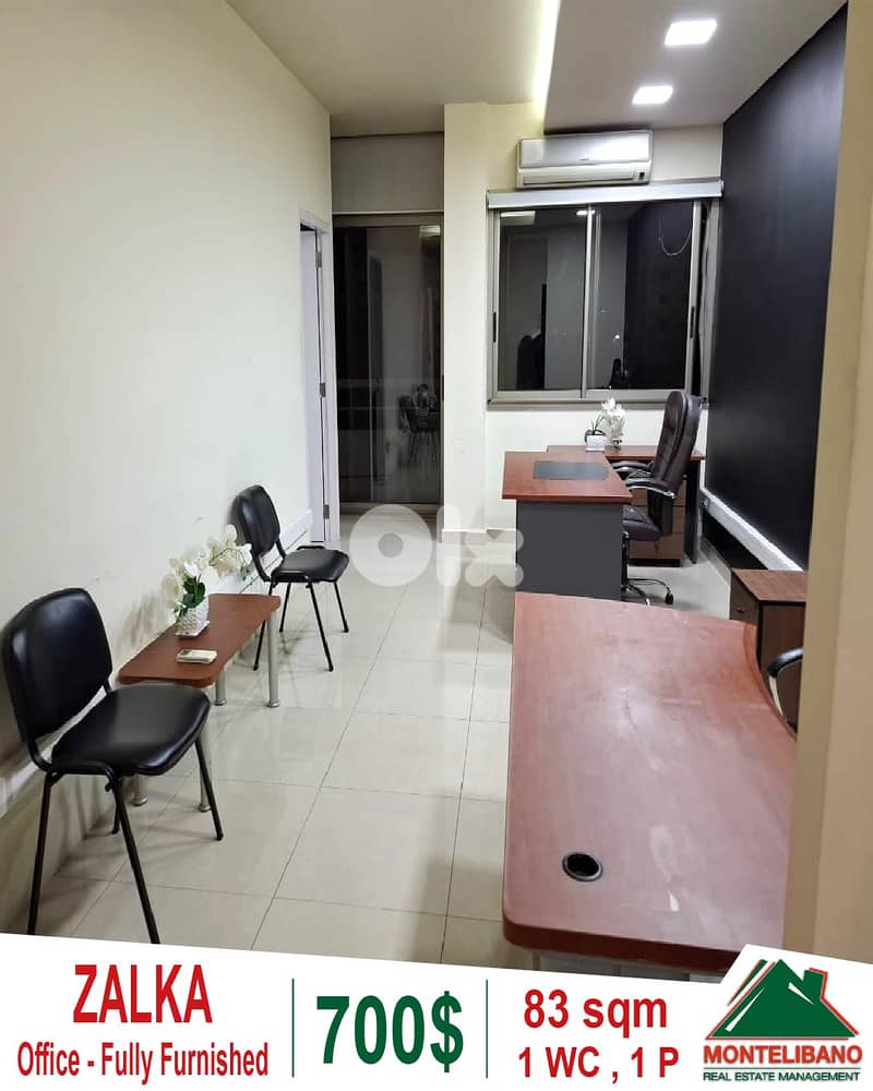 Fully Furnished 83 sqm Office For Rent in Zalka (زلقا) with View 0