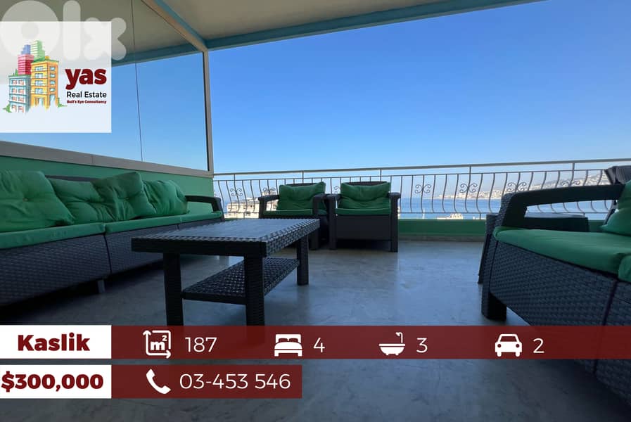 Kaslik / Sarba 187m2 | Super Luxury | Panoramic View | Prime Area | EH 0