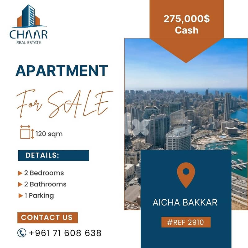 Apartment for Sale in Aicha Bakkar - شقة للبيع في عائشة بكار-#R2910 0