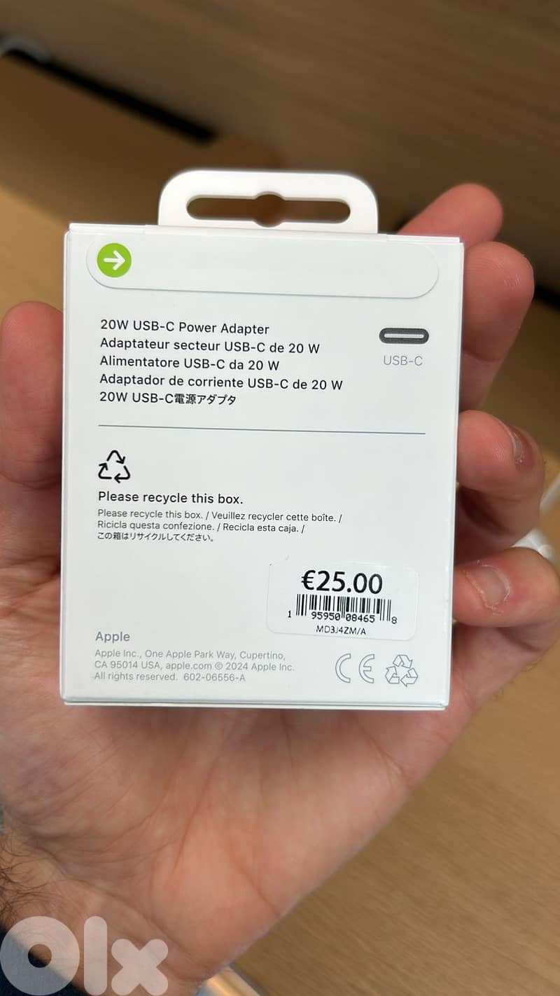 Adapter 20W original Apple & Cable 1m 4