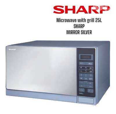 microwave SHARP 25L  silver mirror