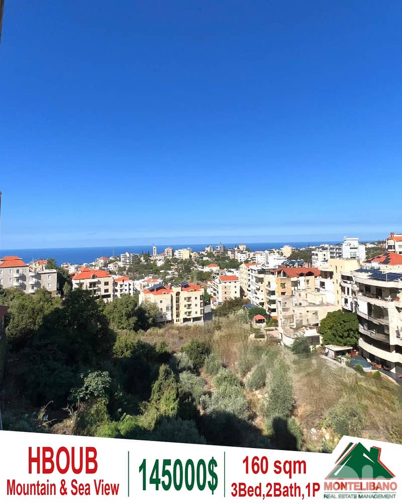 160 sqm Apartment For Sale in Hboub with Sea & Mountain View 0