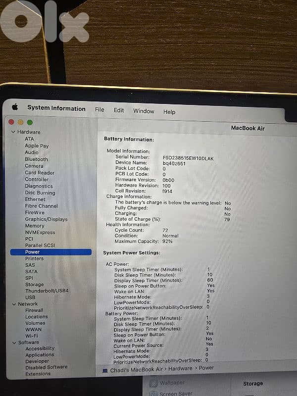 Macbook air M2 512 5