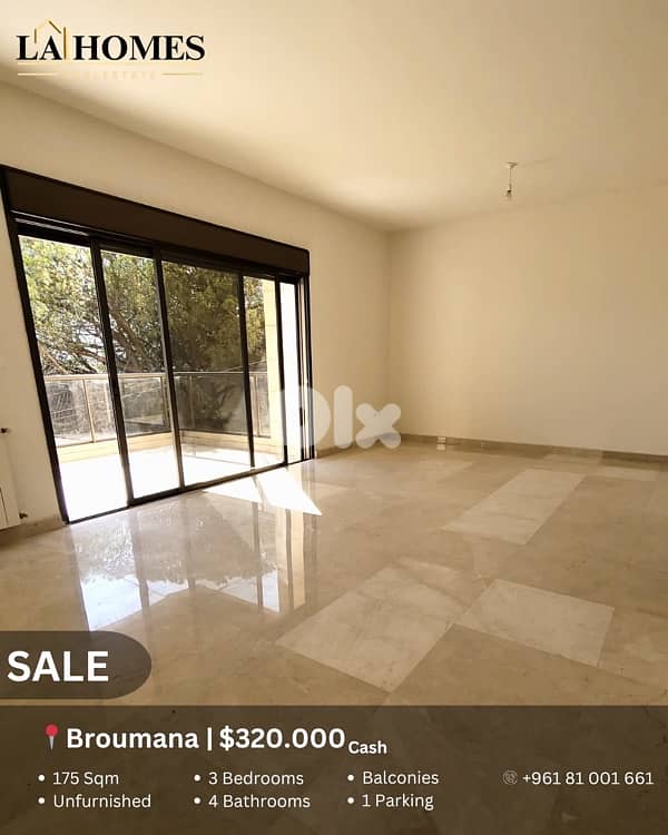 apartment for sale in broumana شقة للبيع في برومانا 0