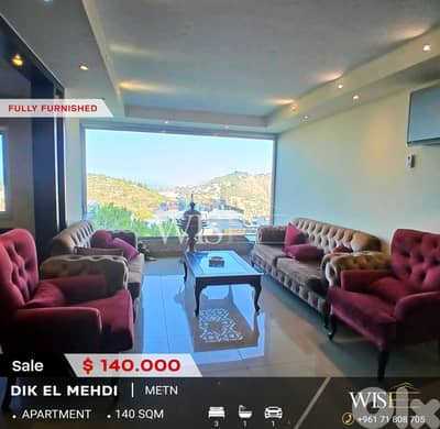For Sale | Fully Furnished 140 SQM Apartment in Dik El Mehdi!