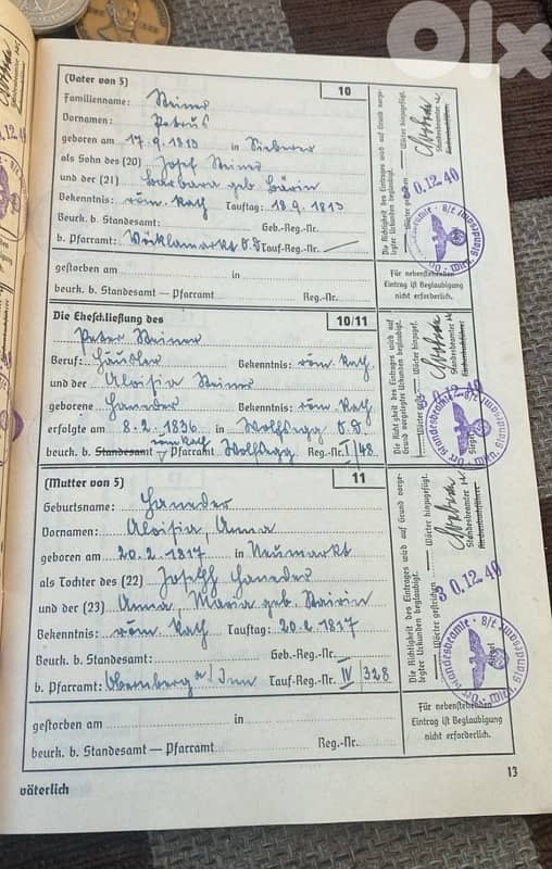 هوية سفر الأجداد نازي سنة ١٧٧٦ حتى ١٩٤٠ لمعرفة الأصول الالمانية للقادة 6